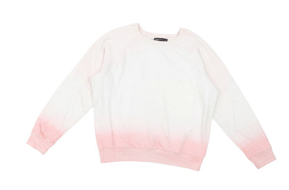 Prewornwholesale Marks and Spencer women's cotton pullover sweatshirt in a cream to blush pink ombre design.