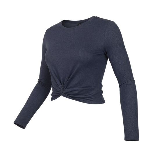 Additional view of 90 Degree By Reflex women’s blue xs cropped long sleeve active top