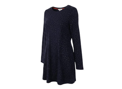 Boden Women’s Blue Gold Polka Dot Cotton Jumper Dress UK 12