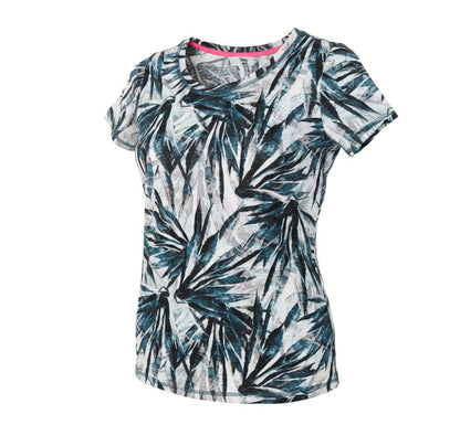 Next Womens Blue Floral  Basic T-Shirt Size 6  - open back