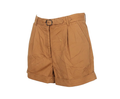 Oasis Women Brown UK 14 High Rise Belted Pleated Cuffed Shorts