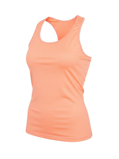 Prewornwholesale women's orange racerback tank top in soft stretch jersey fabric for activewear