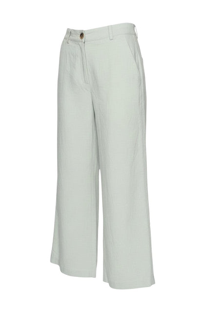 Marks & Spencer Women’s Pale Apple Green UK 10 Short Wide-Leg Trousers