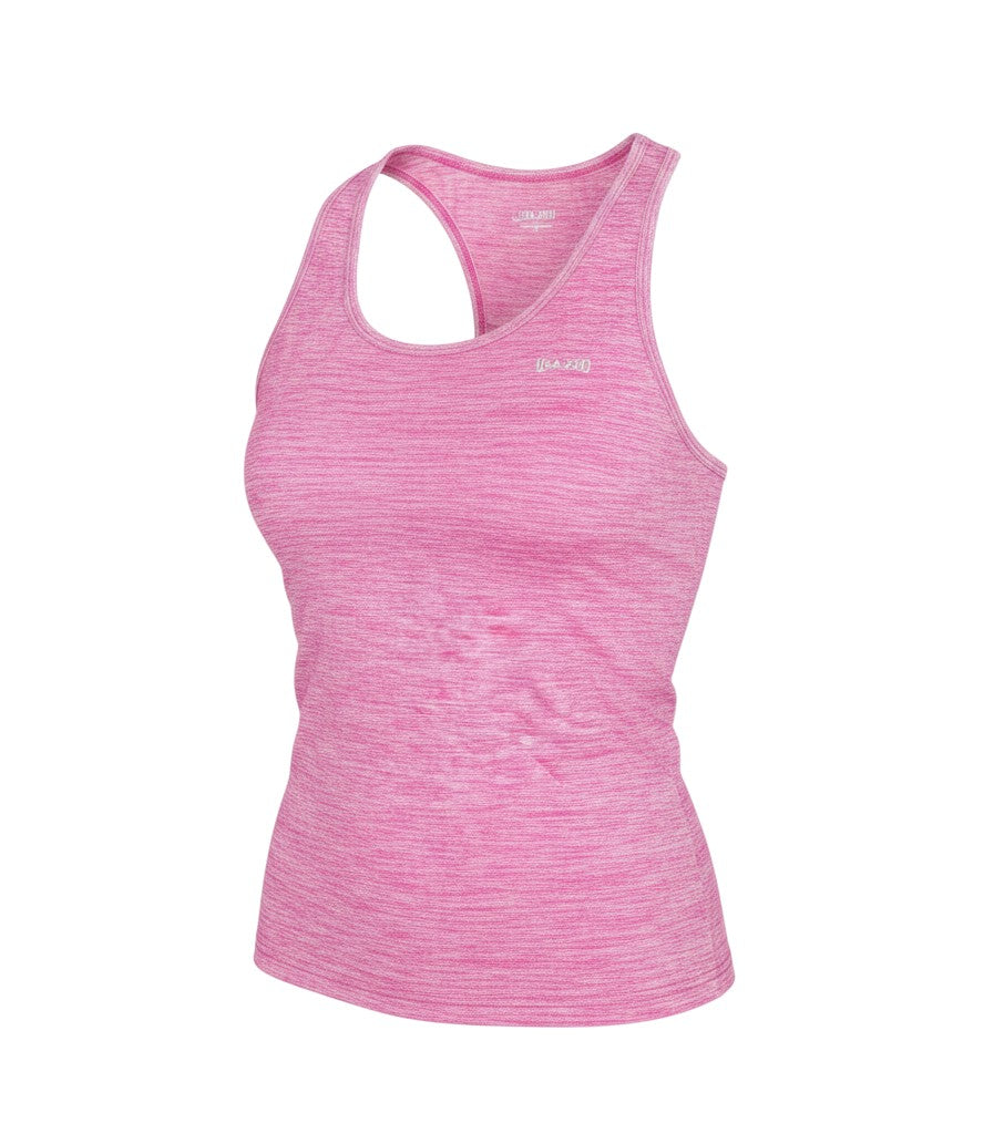 Prewornwholesale pink marl racerback tank top for women in a slim fit moisture-wicking fabric for active workouts