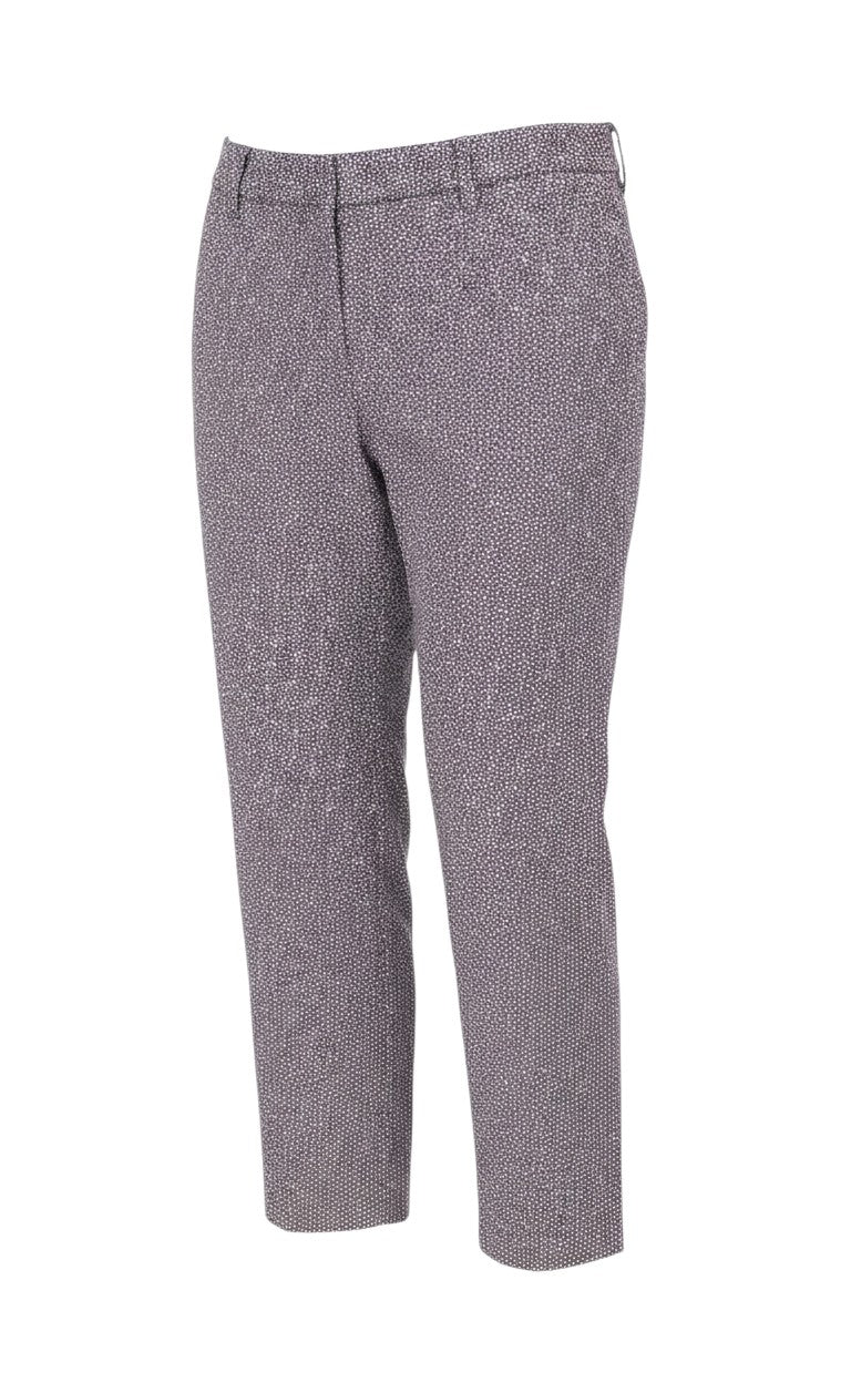 Marks & Spencer Women Purple Geometric Print Tapered Trousers UK 12