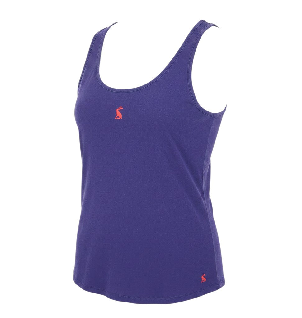Prewornwholesale purple Joules scoop neck tank top in soft cotton blend with small red hare logo detail