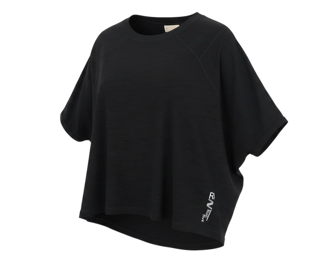 Prewornwholesale River Island black polyester jersey round neck pullover t-shirt with short sleeves