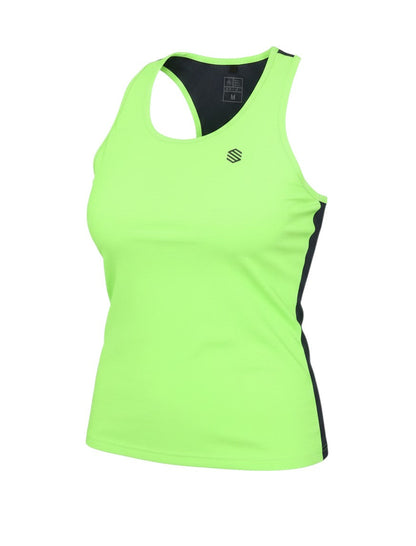 Prewornwholesale SIROKO womens green and navy racerback running tank top with moisture-wicking fabric