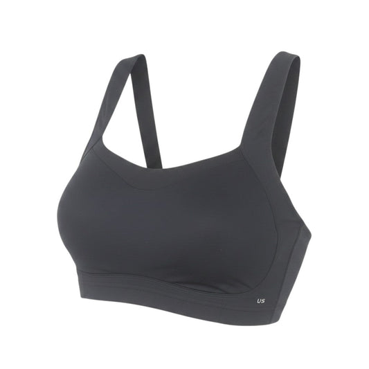 Front view of USA Pro Women’s Black 36DD Sports Bra High Support Nylon Blend
