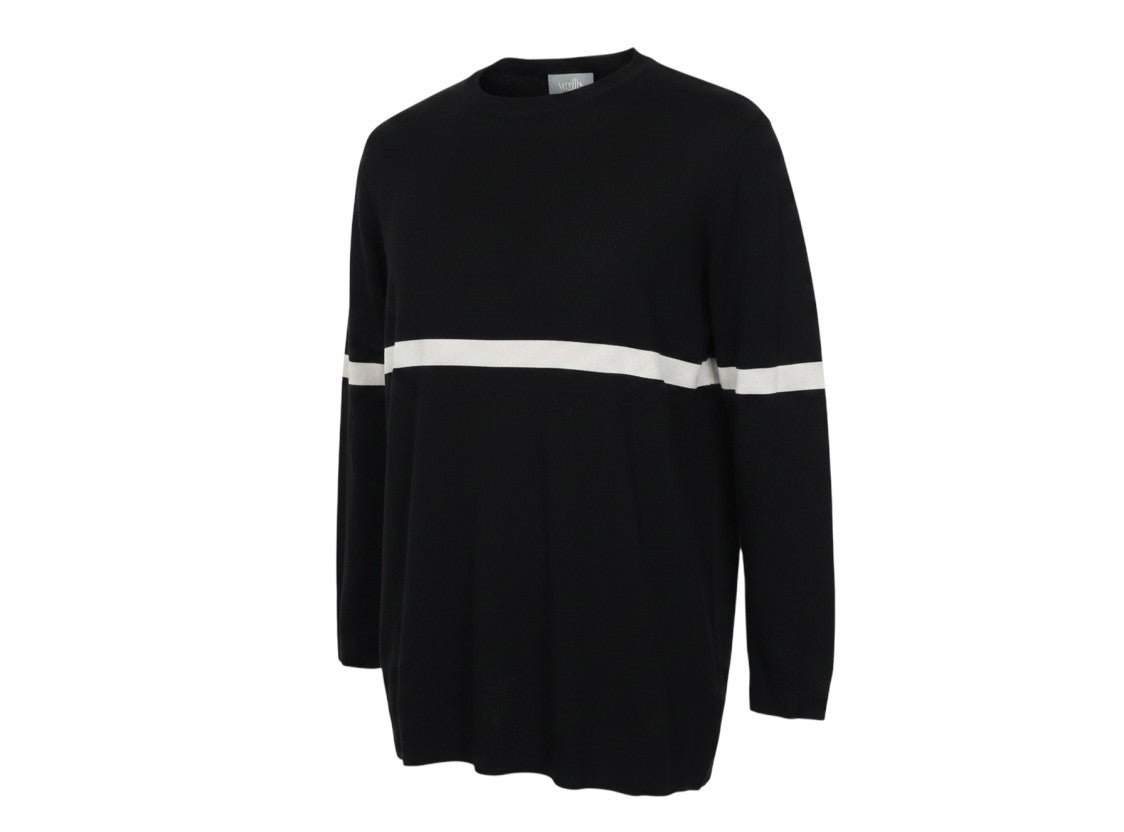 Wallis Women’s Black White Stripe Tunic Jumper UK 14 Long Sleeve Knit