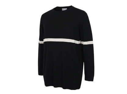 Wallis Women’s Black White Stripe Tunic Jumper UK 14 Long Sleeve Knit