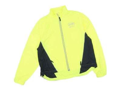 Prewornwholesale JJB Viz-24 women's high-neck yellow polyester pullover jacket with black side panels and front zip